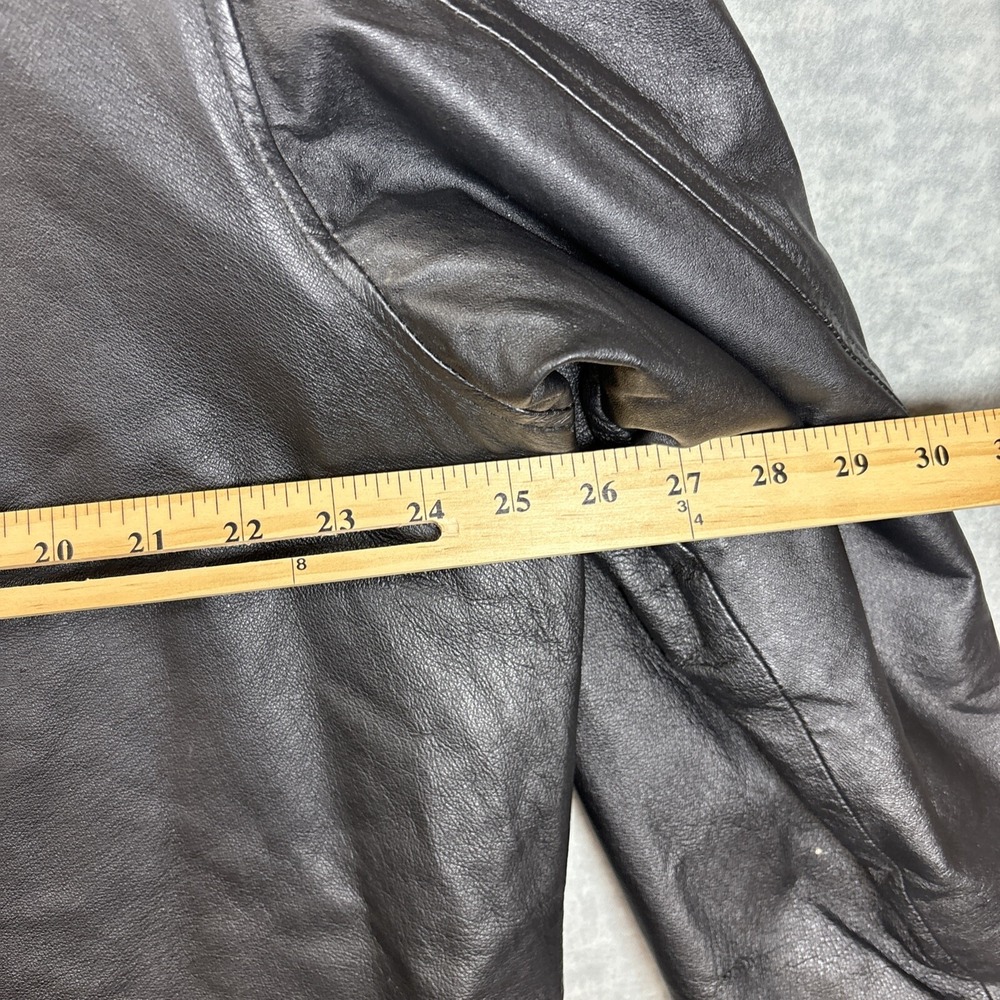 Vintage Black Leather Driving Car Coat Womens 1X Jacket - Picture 8 of 9